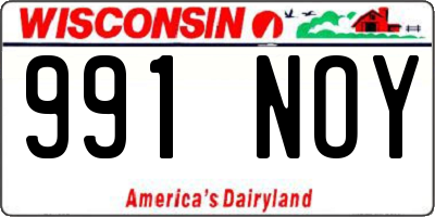 WI license plate 991NOY