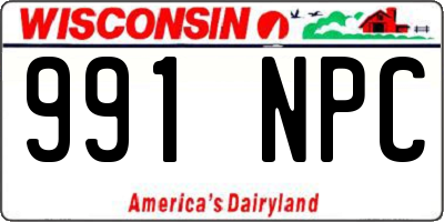 WI license plate 991NPC