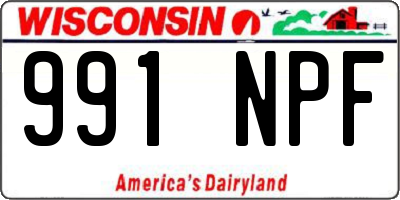 WI license plate 991NPF
