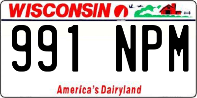 WI license plate 991NPM