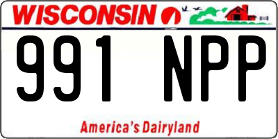 WI license plate 991NPP