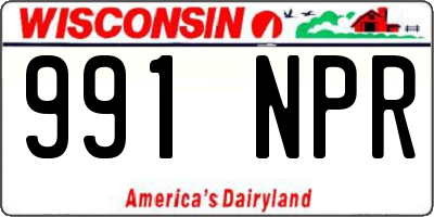 WI license plate 991NPR