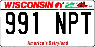 WI license plate 991NPT
