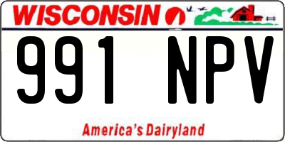 WI license plate 991NPV