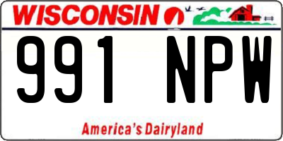 WI license plate 991NPW