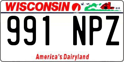 WI license plate 991NPZ