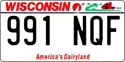 WI license plate 991NQF