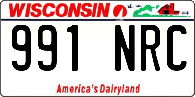 WI license plate 991NRC