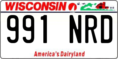 WI license plate 991NRD
