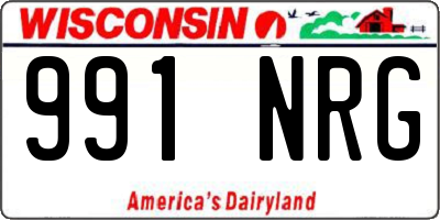 WI license plate 991NRG