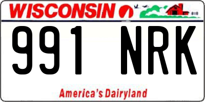 WI license plate 991NRK
