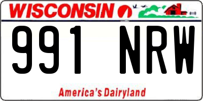 WI license plate 991NRW