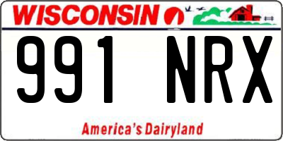 WI license plate 991NRX