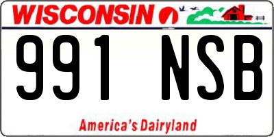 WI license plate 991NSB