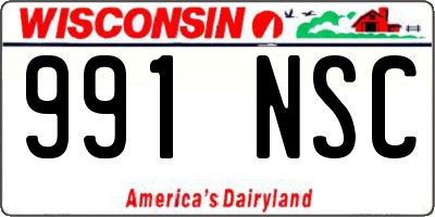 WI license plate 991NSC