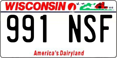 WI license plate 991NSF