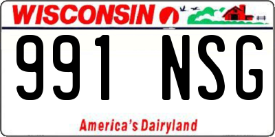 WI license plate 991NSG