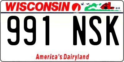 WI license plate 991NSK
