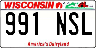 WI license plate 991NSL