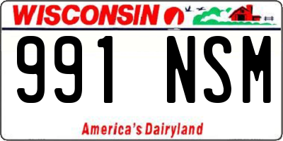 WI license plate 991NSM