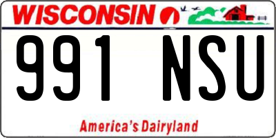 WI license plate 991NSU