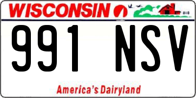 WI license plate 991NSV