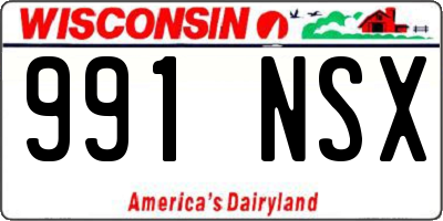 WI license plate 991NSX