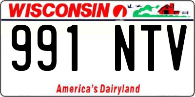 WI license plate 991NTV