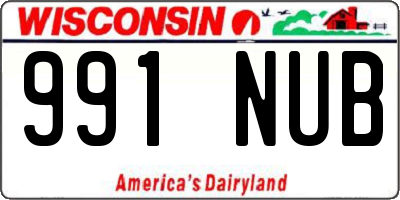 WI license plate 991NUB