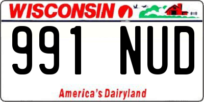 WI license plate 991NUD