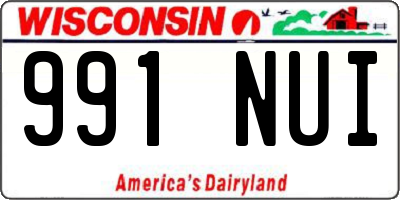 WI license plate 991NUI