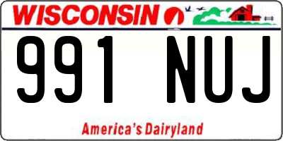 WI license plate 991NUJ
