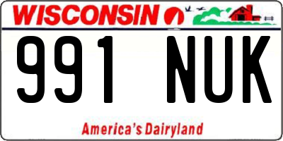 WI license plate 991NUK