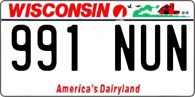 WI license plate 991NUN