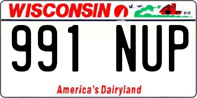 WI license plate 991NUP