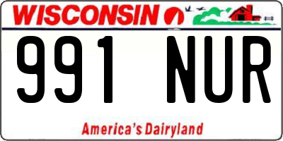 WI license plate 991NUR