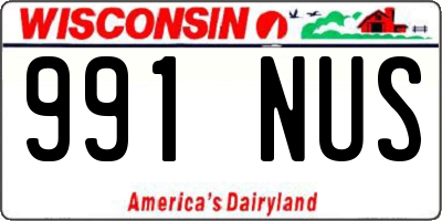 WI license plate 991NUS