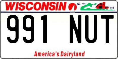 WI license plate 991NUT