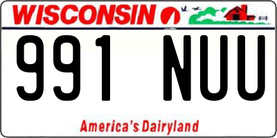 WI license plate 991NUU
