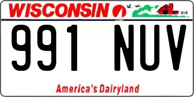 WI license plate 991NUV