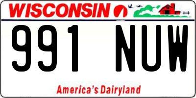WI license plate 991NUW