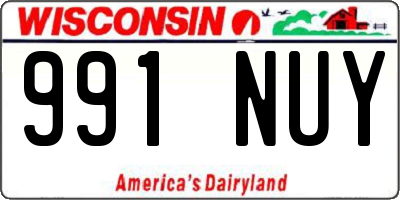 WI license plate 991NUY
