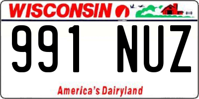 WI license plate 991NUZ