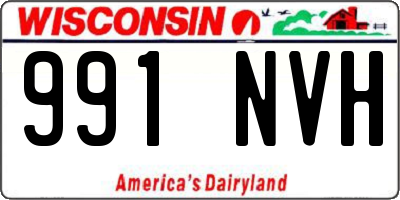 WI license plate 991NVH