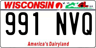 WI license plate 991NVQ