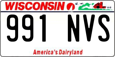 WI license plate 991NVS