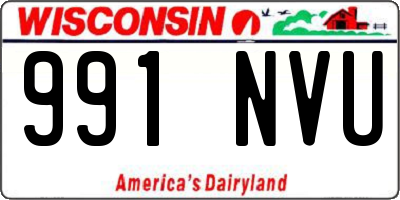 WI license plate 991NVU