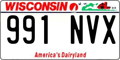 WI license plate 991NVX