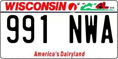 WI license plate 991NWA