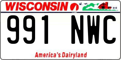WI license plate 991NWC